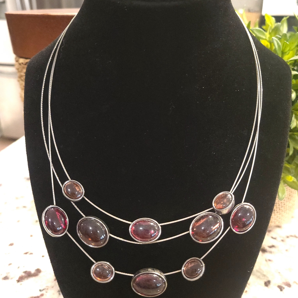 Napier - Red, Orange, and Pink Stone Necklace